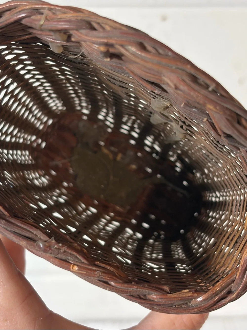 Vintage Mini Wicker Wall Pocket Basket